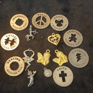 15-piece lot angel charms blessing ring Cupid Ferry